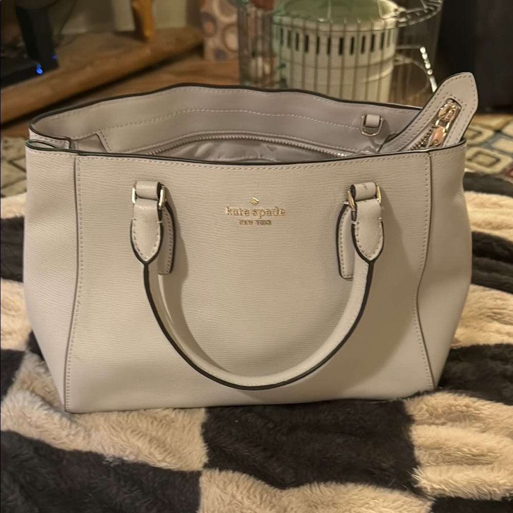 Kate Spade Cream Leather Tote Bag